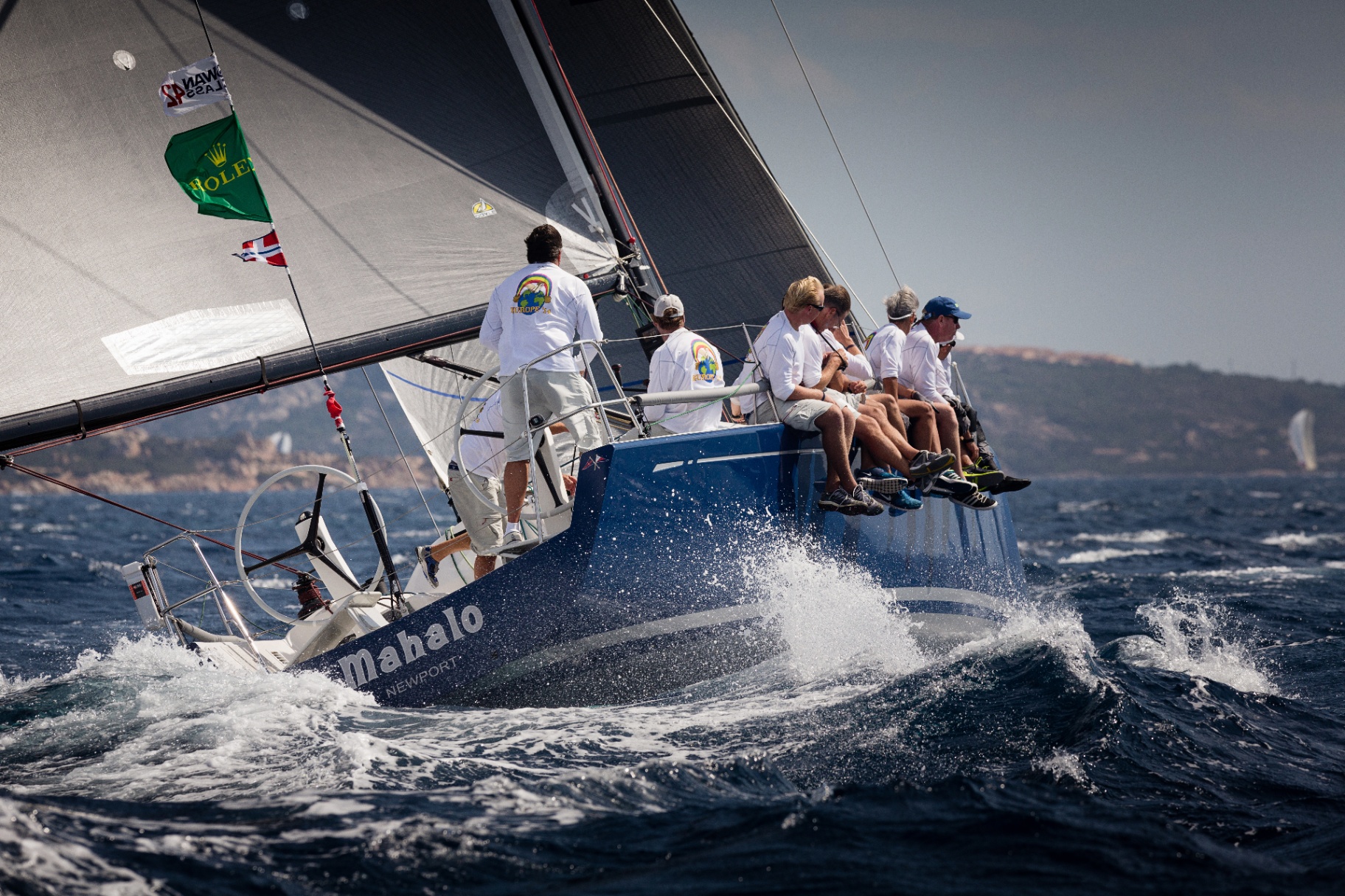 Sailing ropes and brass winches on a luxury yacht